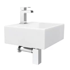 Victorian Plumbing Cubetto Wall Hung Basin With Tap Package - 1 Tap Hole 10 Victorian Plumbing Cubetto Wall Hung Basin With Tap Package - 1 Tap Hole -Shower Baths Discount cubwhpk n d2