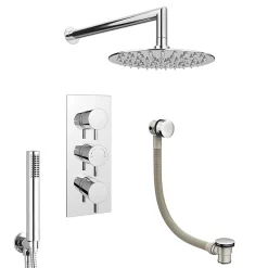 Cruze Bathroom Cruze Shower Package (Rainfall Wall Mounted Head, Handset + Freeflow Bath Filler) -Shower Baths Discount czspwm2 n d6
