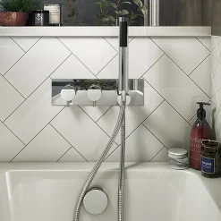 Cruze Bathroom Cruze Round Shower System (200mm Fixed Head, Handset + Integrated Parking Bracket) -Shower Baths Discount czsvhchpk2d4