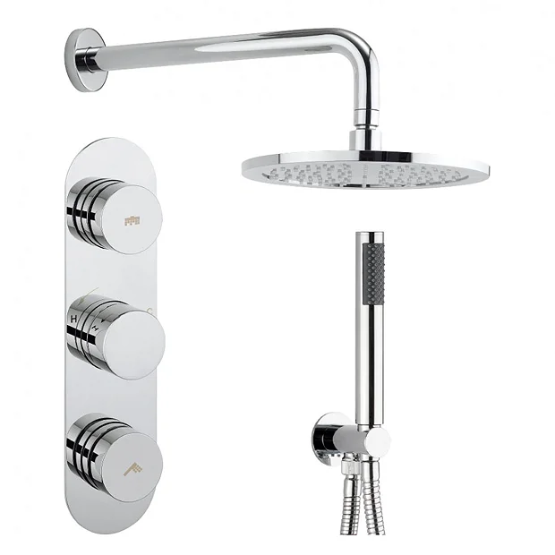 Crosswater - Dial Central 2 Control Shower Valve With Single Mode Handset, Fixed Head & Arm 4 Crosswater - Dial Central 2 Control Shower Valve With Single Mode Handset, Fixed Head & Arm - Image 2