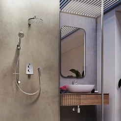 Aqualisa Dream Round Thermostatic Mixer Shower With Adjustable And Wall Fixed Heads -Shower Baths Discount drmdcv2.adfw .rnd d5