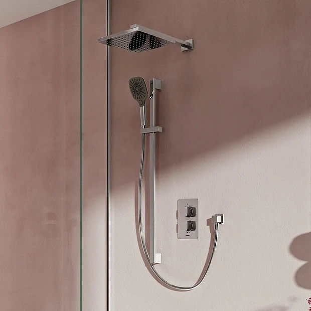 Aqualisa Dream Square Thermostatic Mixer Shower With Adjustable And Wall Fixed Heads 4 Aqualisa Dream Square Thermostatic Mixer Shower With Adjustable And Wall Fixed Heads - Image 2