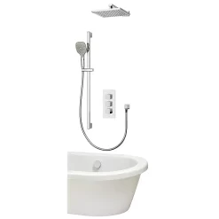 Aqualisa Dream Square Thermostatic Mixer Shower With Adjustable Head, Wall Fixed Head And Bath Fill -Shower Baths Discount drmdcv3.adfwbtx.sqr d1