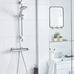 Bristan Design Utility Lever Bar Mixer With Adjustable Riser Kit & Fast Fit Wall Fixings -Shower Baths Discount dul2shxarffc.main