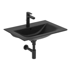 Ideal Standard Connect Air Silk Black 640mm Wall Mounted / Vanity Basin - E0279V3 -Shower Baths Discount e0289v3.ai1