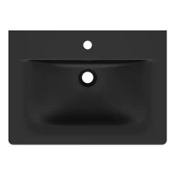 Ideal Standard Connect Air Silk Black 640mm Wall Mounted / Vanity Basin - E0279V3 -Shower Baths Discount e0289v3.ai3