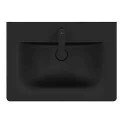 Ideal Standard Connect Air Silk Black 640mm Wall Mounted / Vanity Basin - E0279V3 -Shower Baths Discount e0289v3.ai4
