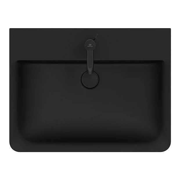 Ideal Standard Connect Air Cube Silk Black 600mm Wall Mounted / Vanity Basin 8 Ideal Standard Connect Air Cube Silk Black 600mm Wall Mounted / Vanity Basin - Image 6