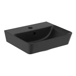 Ideal Standard Connect Air Cube Silk Black 400mm Wall Mounted / Vanity Basin 9 Ideal Standard Connect Air Cube Silk Black 400mm Wall Mounted / Vanity Basin -Shower Baths Discount e0307v3.ai1