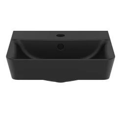 Ideal Standard Connect Air Cube Silk Black 400mm Wall Mounted / Vanity Basin 10 Ideal Standard Connect Air Cube Silk Black 400mm Wall Mounted / Vanity Basin -Shower Baths Discount e0307v3.ai3