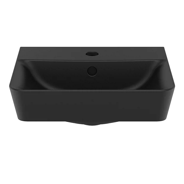 Ideal Standard Connect Air Cube Silk Black 400mm Wall Mounted / Vanity Basin 6 Ideal Standard Connect Air Cube Silk Black 400mm Wall Mounted / Vanity Basin - Image 4