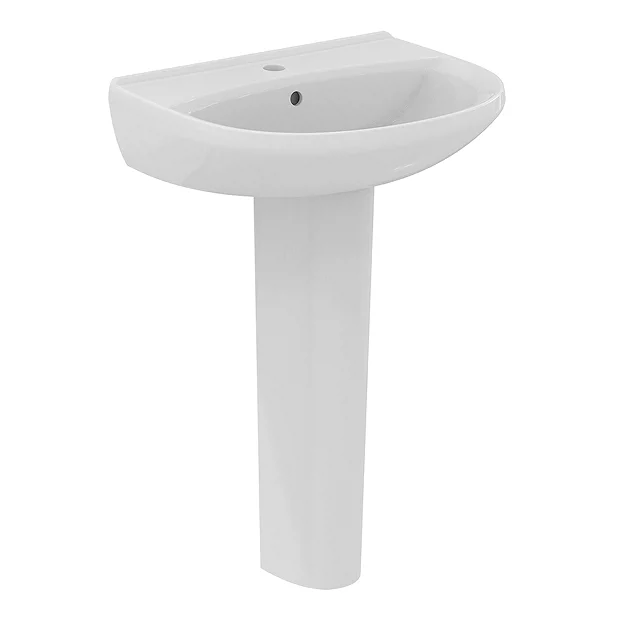 Ideal Standard Eurovit+ 550mm 1 Tap Hole Basin + Pedestal 3 Ideal Standard Eurovit+ 550mm 1 Tap Hole Basin + Pedestal