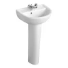 Armitage Shanks Sandringham 21 1TH Basin & Pedestal -Shower Baths Discount e894501 l