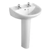 Armitage Shanks Sandringham 21 2TH Basin & Pedestal -Shower Baths Discount e894601 l