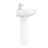 Victorian Plumbing Eclipse Bathroom Basin + Full Pedestal (555mm Wide - 1 Tap Hole) -Shower Baths Discount ecbasp d6