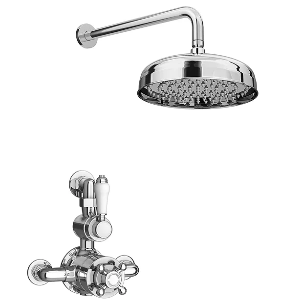 Trafalgar Twin Exposed Thermostatic Shower Pack (inc. Valve, Elbow + Fixed Shower Head) 4 Trafalgar Twin Exposed Thermostatic Shower Pack (inc. Valve, Elbow + Fixed Shower Head) - Image 2