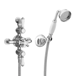 Trafalgar Triple Exposed Thermostatic Shower (inc. Valve, Elbow, Handset + Fixed Shower Head) -Shower Baths Discount egly25pk1 d1