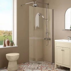 Chatsworth Thermostatic Shower With Diverter, Rigid Riser & Fixed Head -Shower Baths Discount egtck10 d4