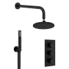 Crosswater MPRO Matt Black 2 Outlet 3-Handle Shower Bundle -Shower Baths Discount gtlpro2000m l