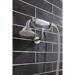 Crosswater - Belgravia Thermostatic Shower Valve With Fixed Head, Handset & Wall Cradle - Nickel -Shower Baths Discount hg cradlen d4