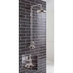 Crosswater - Belgravia Thermostatic Shower Valve With Fixed Head - Nickel 11 Crosswater - Belgravia Thermostatic Shower Valve With Fixed Head - Nickel -Shower Baths Discount hg showern d2