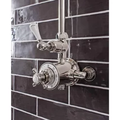 Crosswater - Belgravia Thermostatic Shower Valve With Fixed Head - Nickel 10 Crosswater - Belgravia Thermostatic Shower Valve With Fixed Head - Nickel -Shower Baths Discount hg showern d3