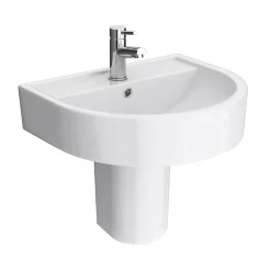 Hudson Reed Luna 1TH Basin + Semi Pedestal -Shower Baths Discount hudsonreedluna1thbasinsemipedestal d2