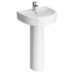 Hudson Reed Luna 1TH Basin + Full Pedestal 7 Hudson Reed Luna 1TH Basin + Full Pedestal -Shower Baths Discount hudsonreedlunabasinfullpedestal d1