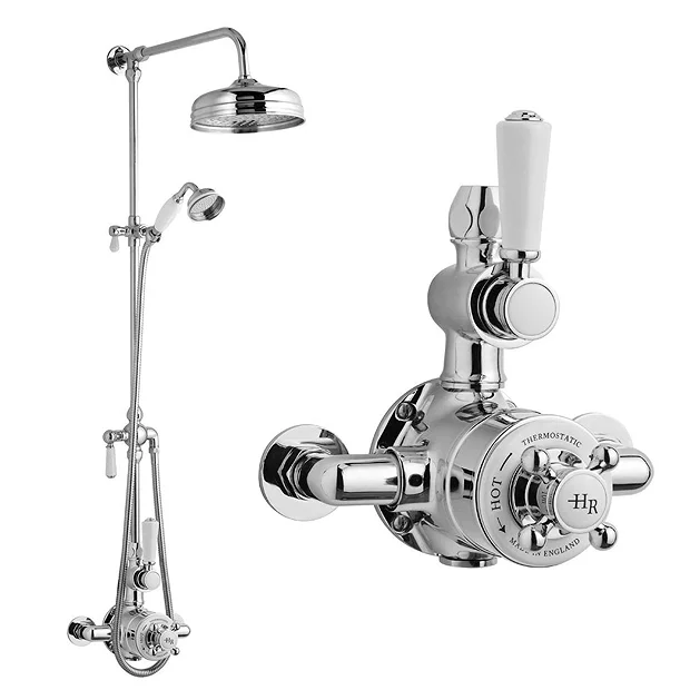 Hudson Reed Topaz Exposed Valve Inc. Rigid Riser Kit, Diverter, 8" Shower Rose & Handset 4 Hudson Reed Topaz Exposed Valve Inc. Rigid Riser Kit, Diverter, 8" Shower Rose & Handset - Image 2