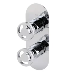 Arezzo Chrome Industrial Style Shower System With Concealed Valve + Ceiling Mounted Head -Shower Baths Discount is3chpkd1