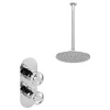 Arezzo Chrome Industrial Style Shower System With Concealed Valve + Ceiling Mounted Head -Shower Baths Discount is3chpkd6