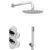 Arezzo Chrome Industrial Style Shower System With Concealed Valve, Head + Handset 2 Arezzo Chrome Industrial Style Shower System With Concealed Valve, Head + Handset -Shower Baths Discount is4chpknd6