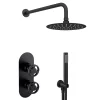 Arezzo Matt Black Industrial Style Shower System With Concealed Valve, Head + Handset -Shower Baths Discount is4mbpkd6