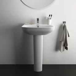 Ideal Standard I.Life A 1TH Washbasin + Full Pedestal -Shower Baths Discount isila55fp d4