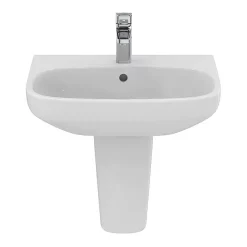 Ideal Standard I.Life A 1TH Washbasin + Semi Pedestal 12 Ideal Standard I.Life A 1TH Washbasin + Semi Pedestal -Shower Baths Discount isila55sp d3