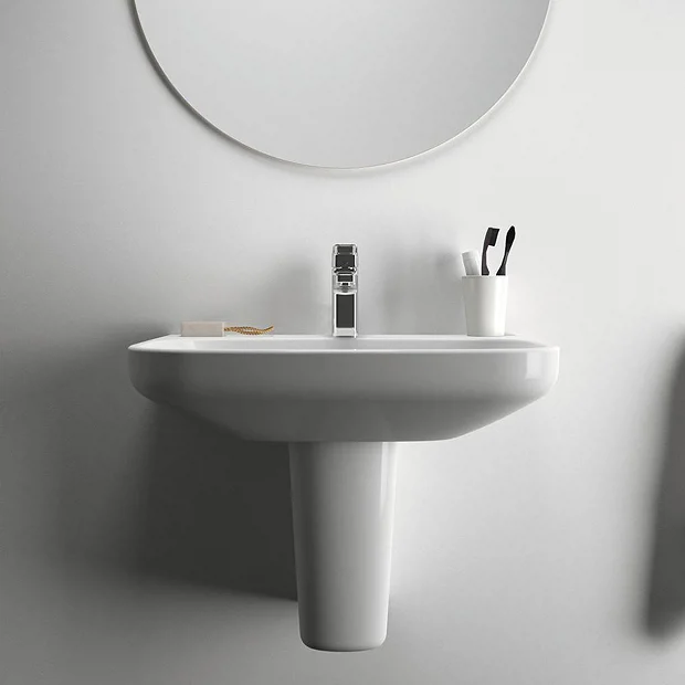 Ideal Standard I.Life A 1TH Washbasin + Semi Pedestal 8 Ideal Standard I.Life A 1TH Washbasin + Semi Pedestal - Image 6