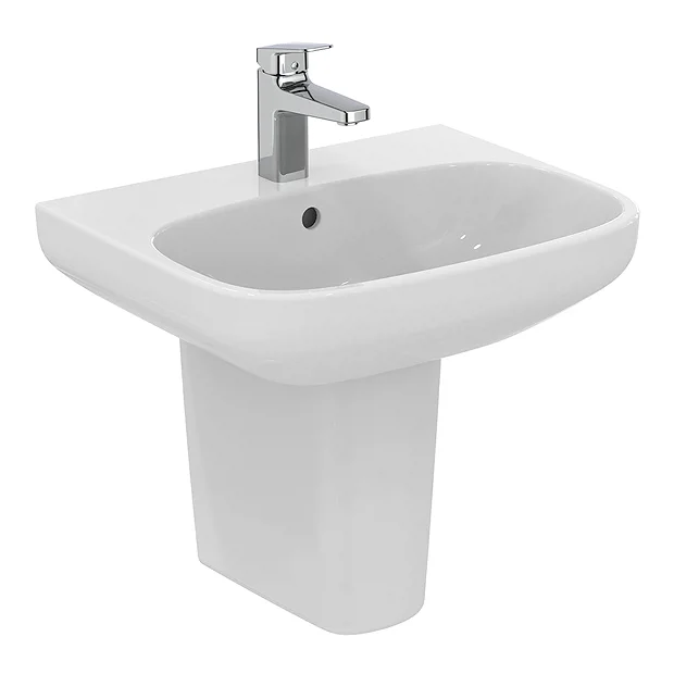 Ideal Standard I.Life A 1TH Washbasin + Semi Pedestal 4 Ideal Standard I.Life A 1TH Washbasin + Semi Pedestal - Image 2