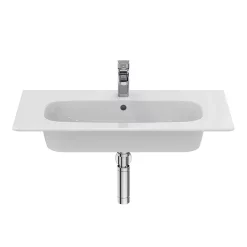 Ideal Standard I.Life A 1TH Wall Hung Basin + Chrome Bottle Trap -Shower Baths Discount isila84wh d2