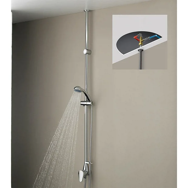 Bristan Jute Mini Twinline Thermostatic Shower Valve + Adjustable Riser (ceiling Fed) 4 Bristan Jute Mini Twinline Thermostatic Shower Valve + Adjustable Riser (ceiling Fed) - Image 2