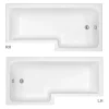Milan Bathroom Milan Shower Bath - 1600mm L Shaped Inc. Screen With Rail + Panel 1 Milan Bathroom Milan Shower Bath - 1600mm L Shaped Inc. Screen With Rail + Panel -Shower Baths Discount l1600hsr detail1