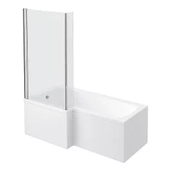 Milan Bathroom Milan Shower Bath - 1700mm L Shaped With Screen + Panel -Shower Baths Discount l1700fsn nd6