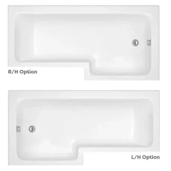 Milan Bathroom Milan Shower Bath - 1700mm L Shaped With Screen + Panel -Shower Baths Discount l1700fsnd1