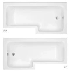 Milan Bathroom Milan Shower Bath - 1700mm L Shaped With Acrylic Panel