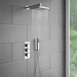 Milan Bathroom Milan Shower Bath + Concealed 2 Outlet Shower Pack (1700 L Shaped With Screen + Panel) -Shower Baths Discount l17bpk3 n d4