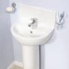 VitrA - Layton Cloakroom Basin And Pedestal - 1 Tap Hole - 2 Size Options -Shower Baths Discount lay45fp1tha