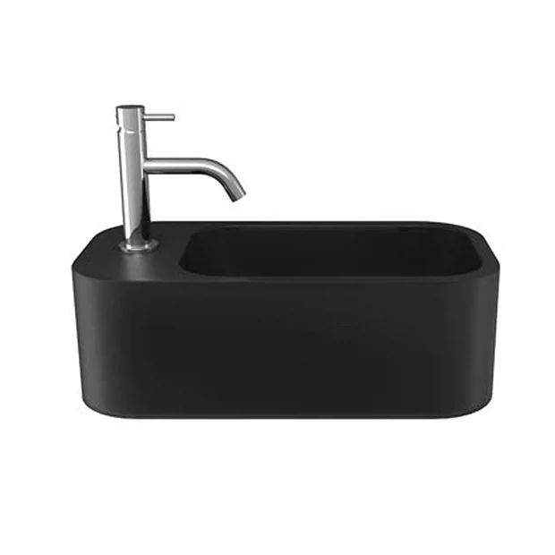 Crosswater Popolo 480 X 250mm (1TH) Wall Hung Cloakroom Basin - Matt Black 5 Crosswater Popolo 480 X 250mm (1TH) Wall Hung Cloakroom Basin - Matt Black - Image 3