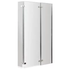 Milan Bathroom Milan Shower Bath - 1700mm L Shaped With Double Hinged Screen + Panel -Shower Baths Discount lshapedshowerbath1500mmincdoublehingedscreend2
