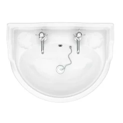 Victorian Plumbing Monaco Traditional Wall Hung Cloakroom Basin (500mm Wide - 2 Tap Hole) -Shower Baths Discount m5whb2th d1