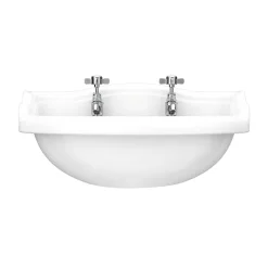 Victorian Plumbing Monaco Traditional Wall Hung Cloakroom Basin (500mm Wide - 2 Tap Hole) -Shower Baths Discount m5whb2th d2