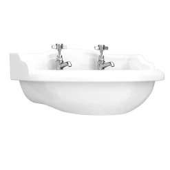 Victorian Plumbing Monaco Traditional Wall Hung Cloakroom Basin (500mm Wide - 2 Tap Hole) -Shower Baths Discount m5whb2th d3